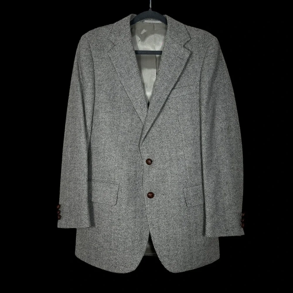 Country Squire Men's Wool Herringbone Blazer Jacket Sport Coat‎ Classic Fit 42